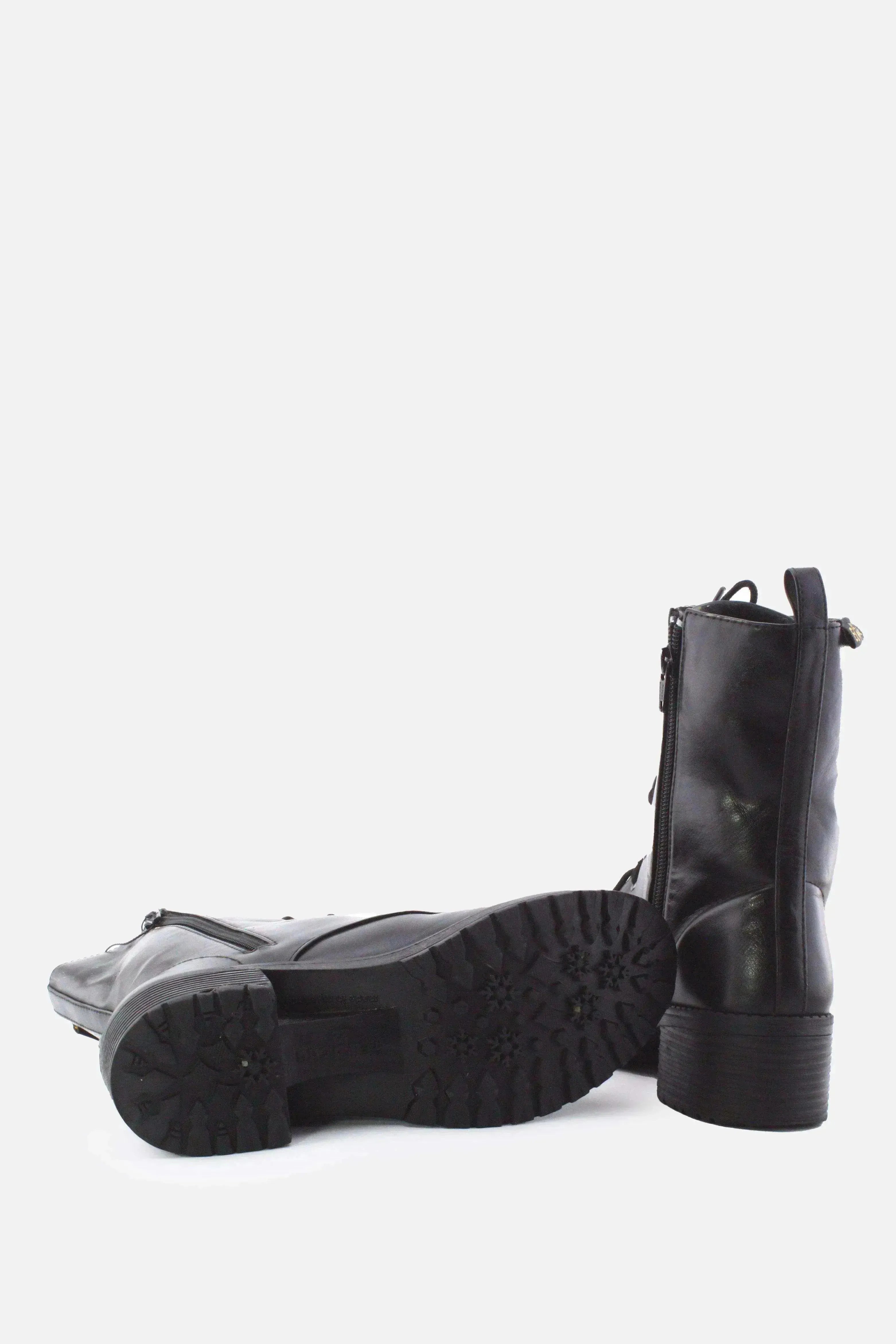 EL Marine Zipper Laces Combat Boots | 100% Authentic Leather - sundaybazar
