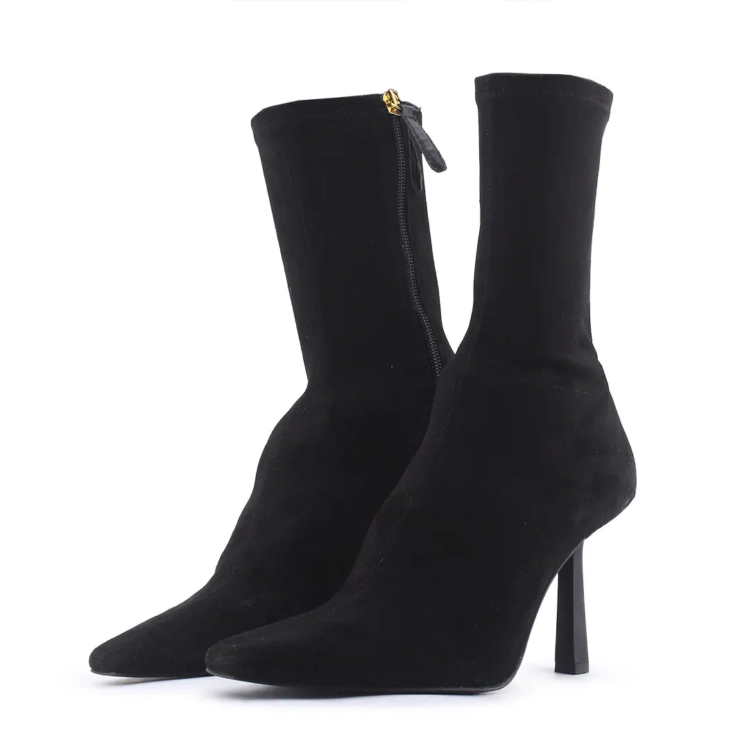 Zara Zipper Suede Ankle Boot