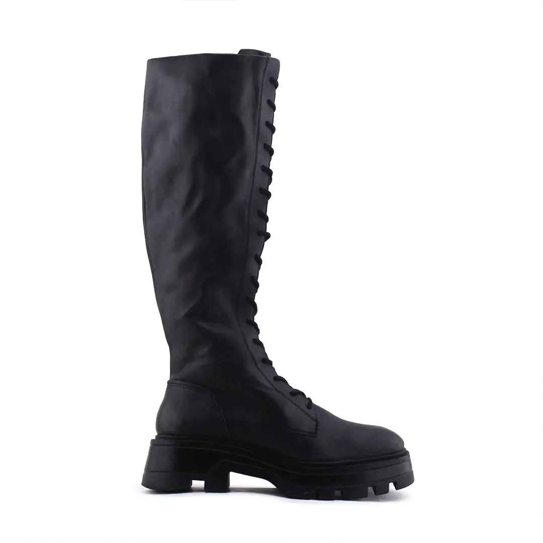 Zara Zipper Lace Up Knee High Boot | 100% Authentic Leather