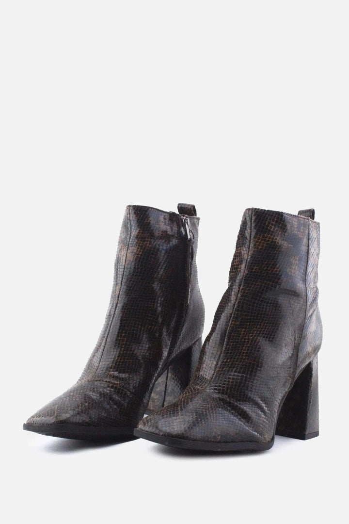 Sam Edelman Zipper Block Heels Ankle Boots | 100% Authentic Leather - sundaybazar