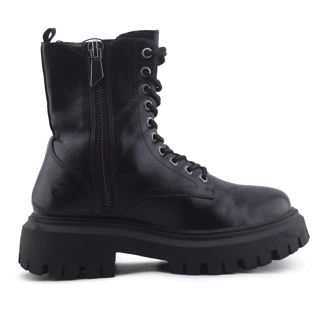 Stradivarius Zipper Lace Up Ankle Boot | 100% Authentic Leather