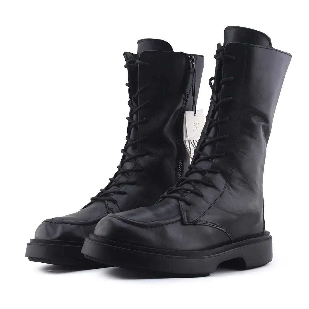 Zara Zipper Lace Up Ankle Boot | 100% Authentic Leather