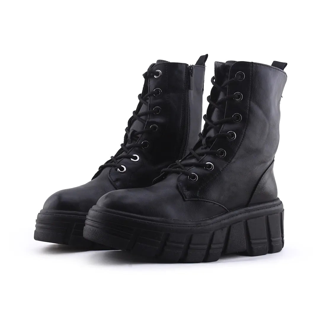 Stradivarius Zipper Lace Up Ankle Boot | 100% Authentic Leather