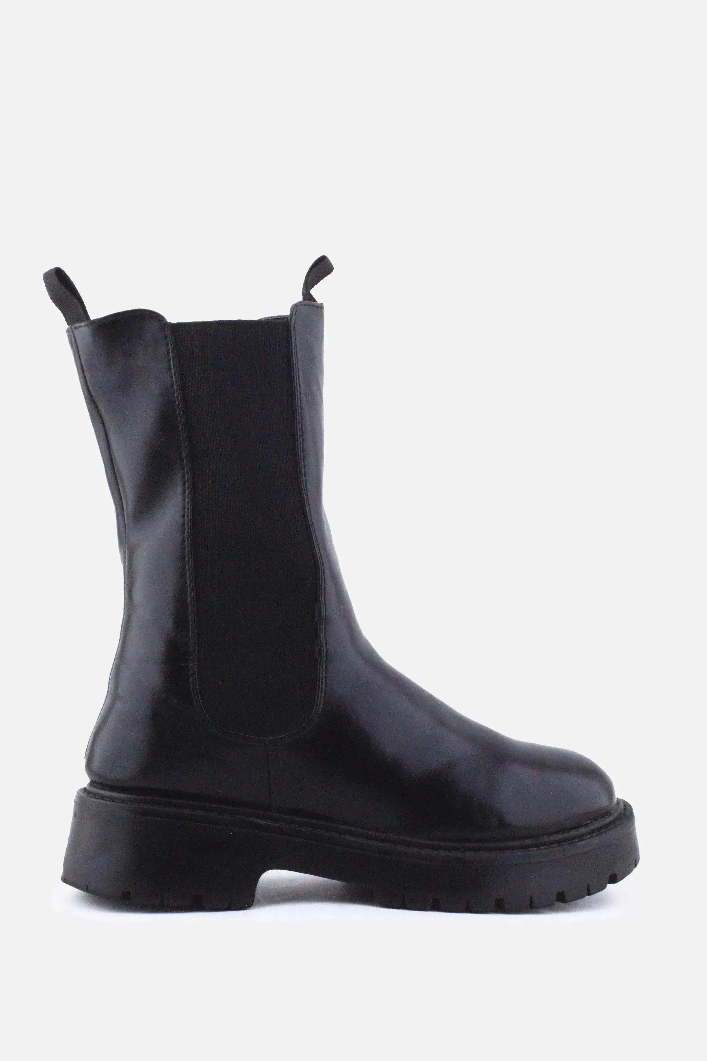 European Brand Zipper Stretchable Block Ankle Boots | 100% Authentic Leather - sundaybazar