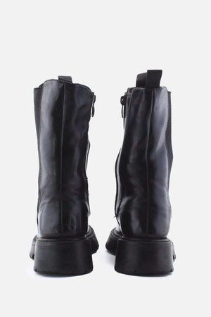 European Brand Zipper Stretchable Block Ankle Boots | 100% Authentic Leather - sundaybazar