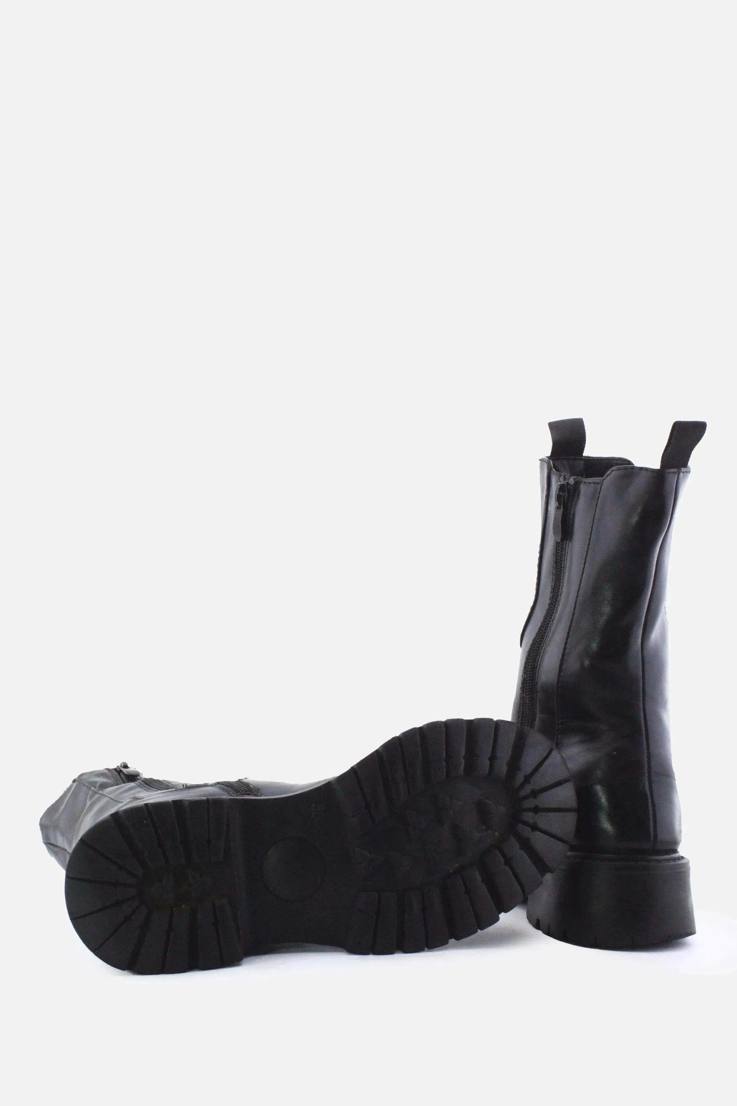 European Brand Zipper Stretchable Block Ankle Boots | 100% Authentic Leather - sundaybazar