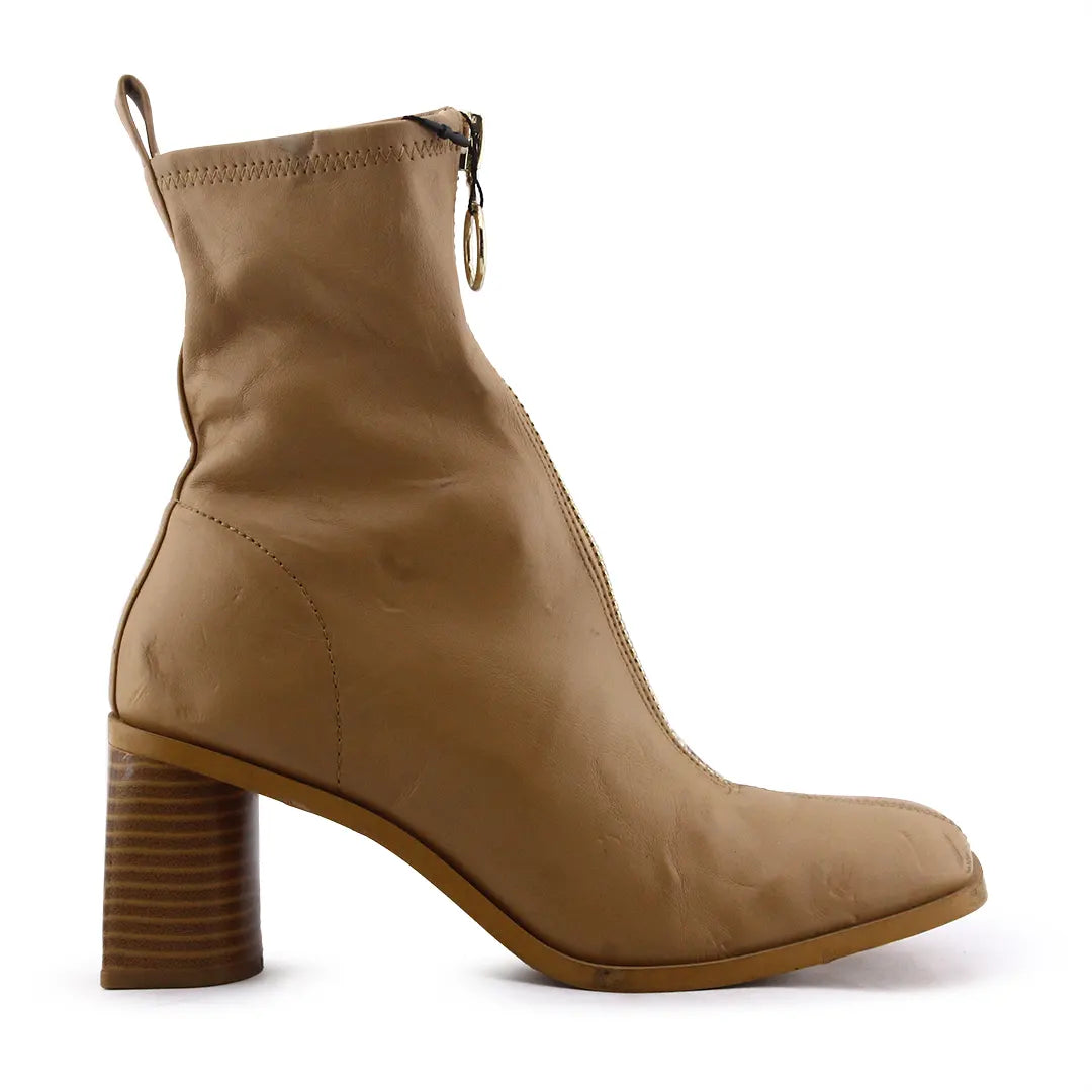 Stradivarius Zipper Ankle Boot | 100% Authentic Leather