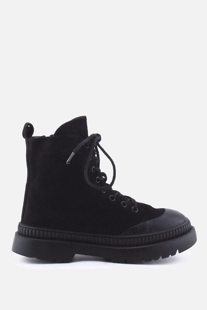Jenny Fairy Zipper Laces Combat Boots | Suede - sundaybazar