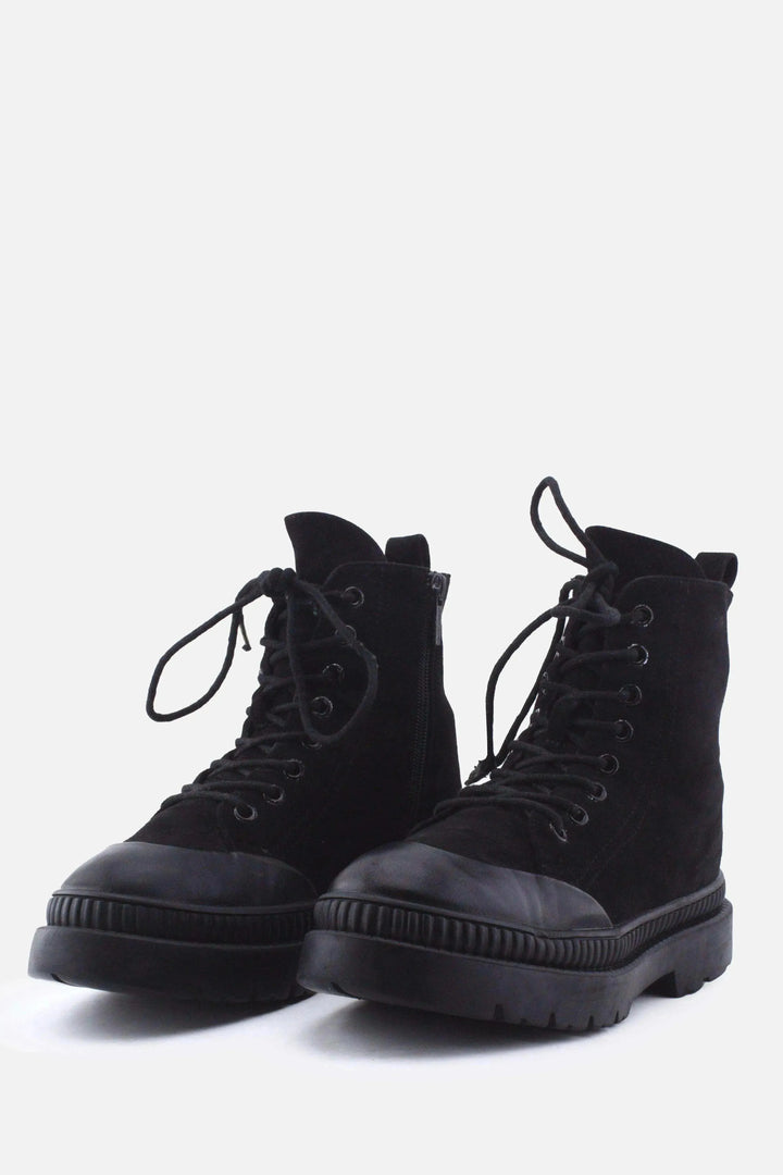 Jenny Fairy Zipper Laces Combat Boots | Suede - sundaybazar
