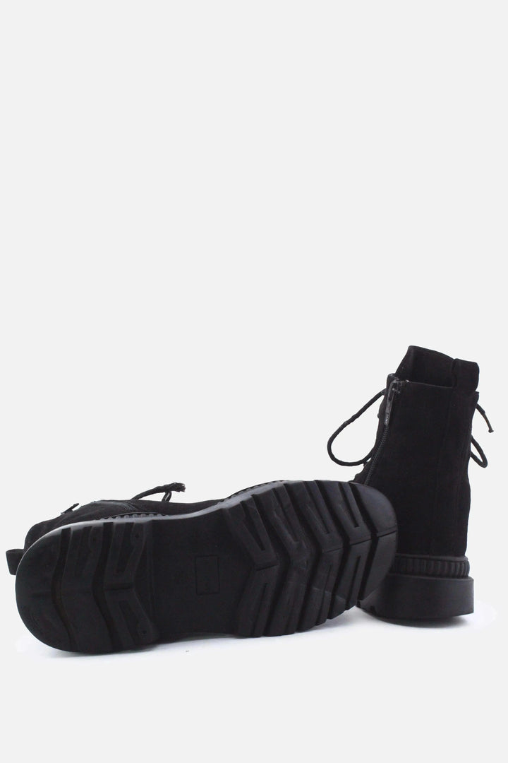 Jenny Fairy Zipper Laces Combat Boots | Suede - sundaybazar