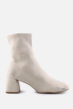 Stradivarius Zipper Block Heels Ankle Boots | 100% Authentic Leather - sundaybazar
