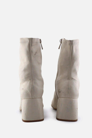 Stradivarius Zipper Block Heels Ankle Boots | 100% Authentic Leather - sundaybazar