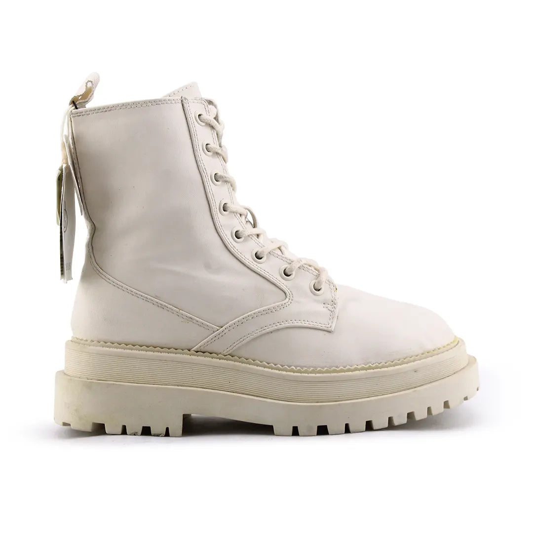 Stradivarius Zipper Lace Up Ankle Boot | 100% Authentic Leather