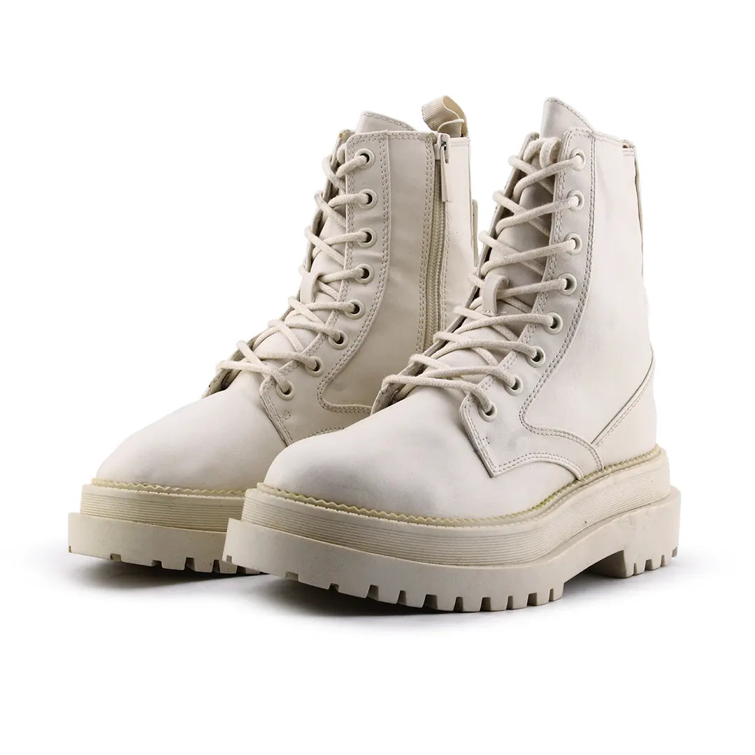 Stradivarius Zipper Lace Up Ankle Boot | 100% Authentic Leather