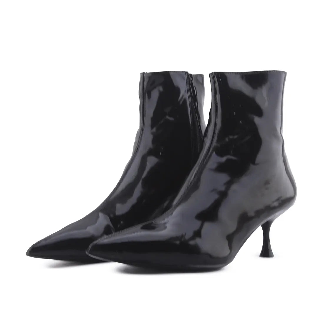 Zara Zipper Patent Ankle Boot