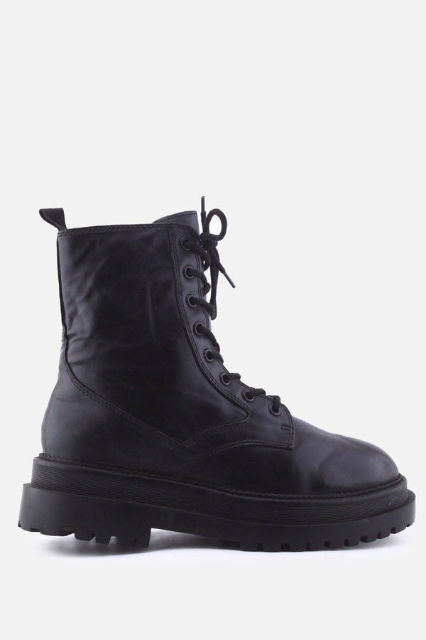 Stradivarius Zipper Laces Combat Boots | 100% Authentic Leather