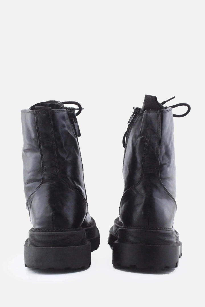Stradivarius Zipper Laces Combat Boots | 100% Authentic Leather - sundaybazar