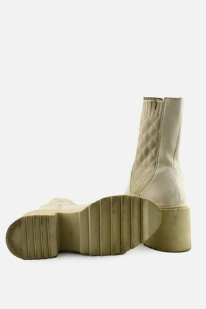 European Brand Stretchable Block Ankle Boots | 100% Authentic Leather - sundaybazar