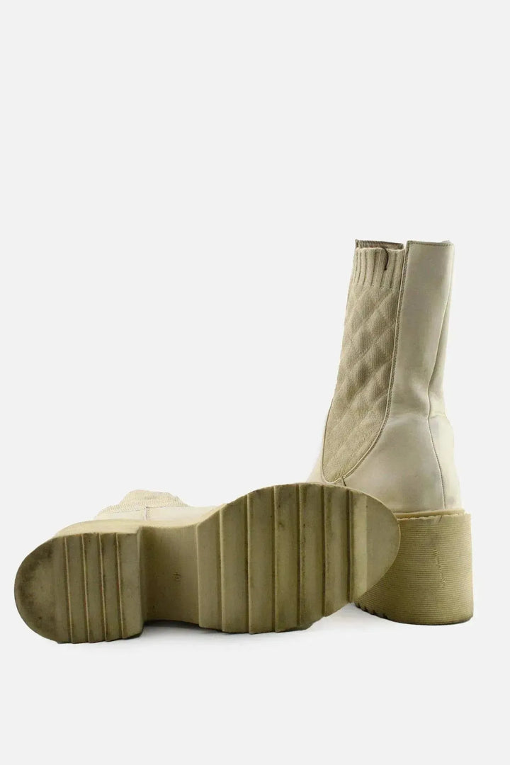 European Brand Stretchable Block Ankle Boots | 100% Authentic Leather - sundaybazar