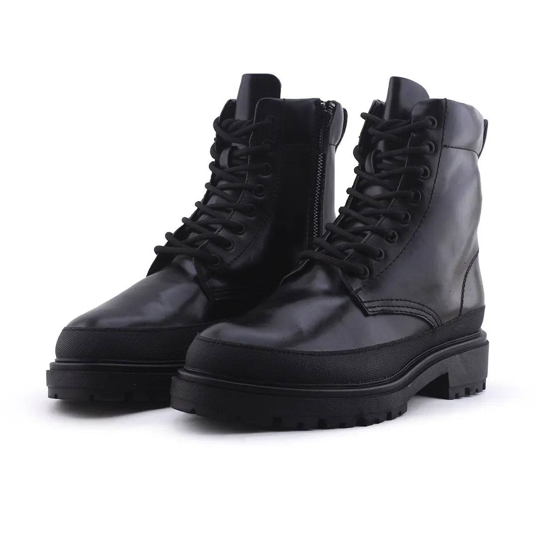 Zara Zipper Lace Up Ankle Boot | 100% Authentic Leather