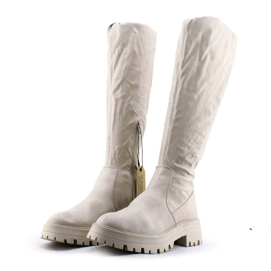 Pull & Bear Zipper Over The Knee Boot | 100% Authentic Leather