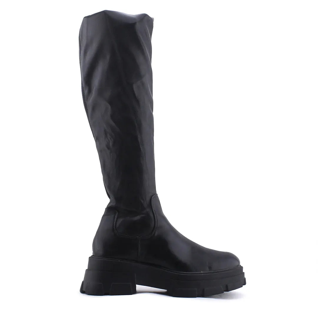 Stradivarius Zipper Thigh High Boot | 100% Authentic Leather