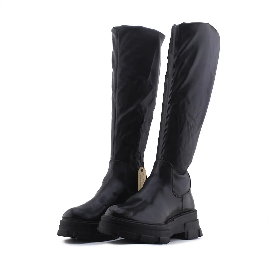 Stradivarius Zipper Thigh High Boot | 100% Authentic Leather