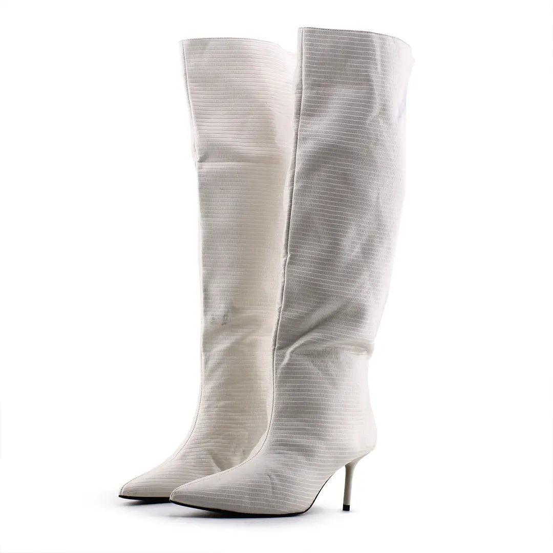 Zara Kitten Heels Knee High Boots | 100% Authentic Leather