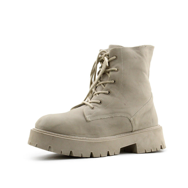 Bershka Laces Combat Ankle Boots | Suede