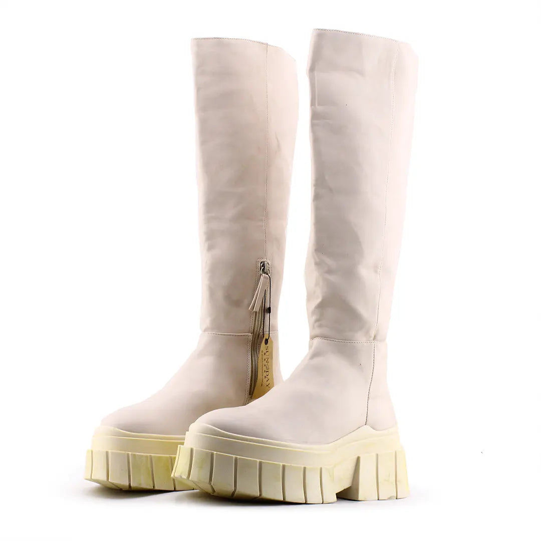 Bershka Zipper Knee High Boots | 100% Authentic leather