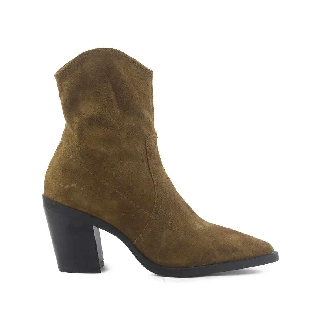 Zara Zipper Suede Ankle Boot
