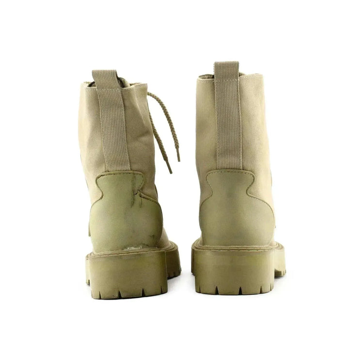 Zara Laces Combat Boots | Textile - sundaybazar
