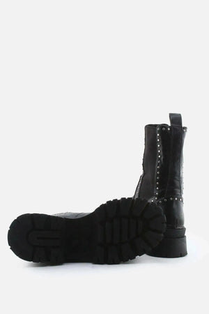 Stradivarius Stretchable Combat Ankle Boots | 100% Authentic Leather - sundaybazar