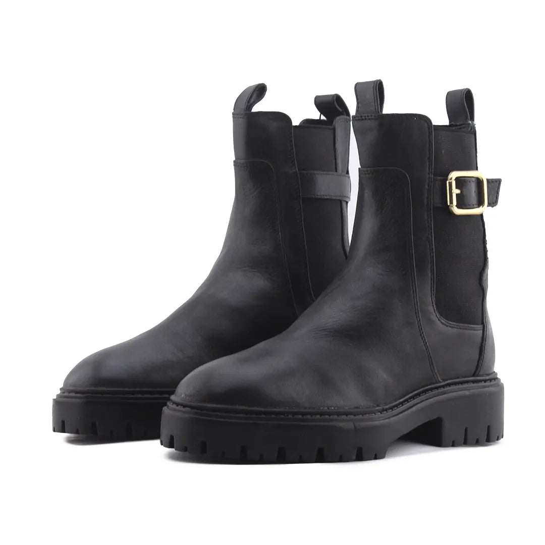 Zara Stretchable Buckle Strap Ankle Boot | 100% Authentic Leather