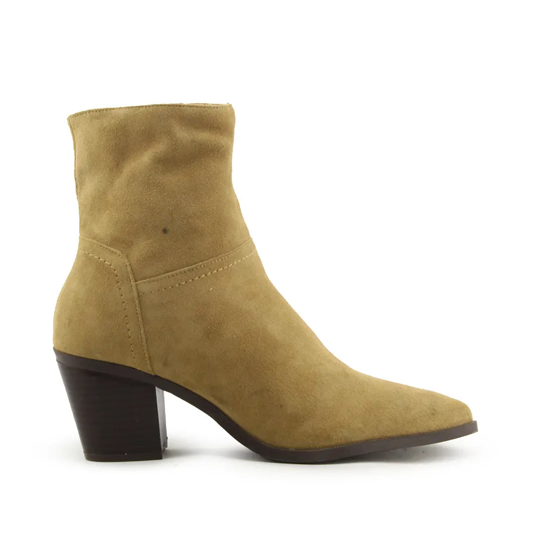 Stradivarius Zipper Suede Ankle Boot