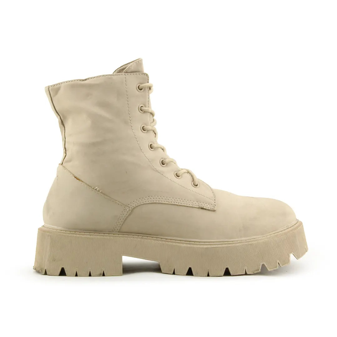 Bershka Zipper Lace Up Ankle Boot | 100% Authentic Leather