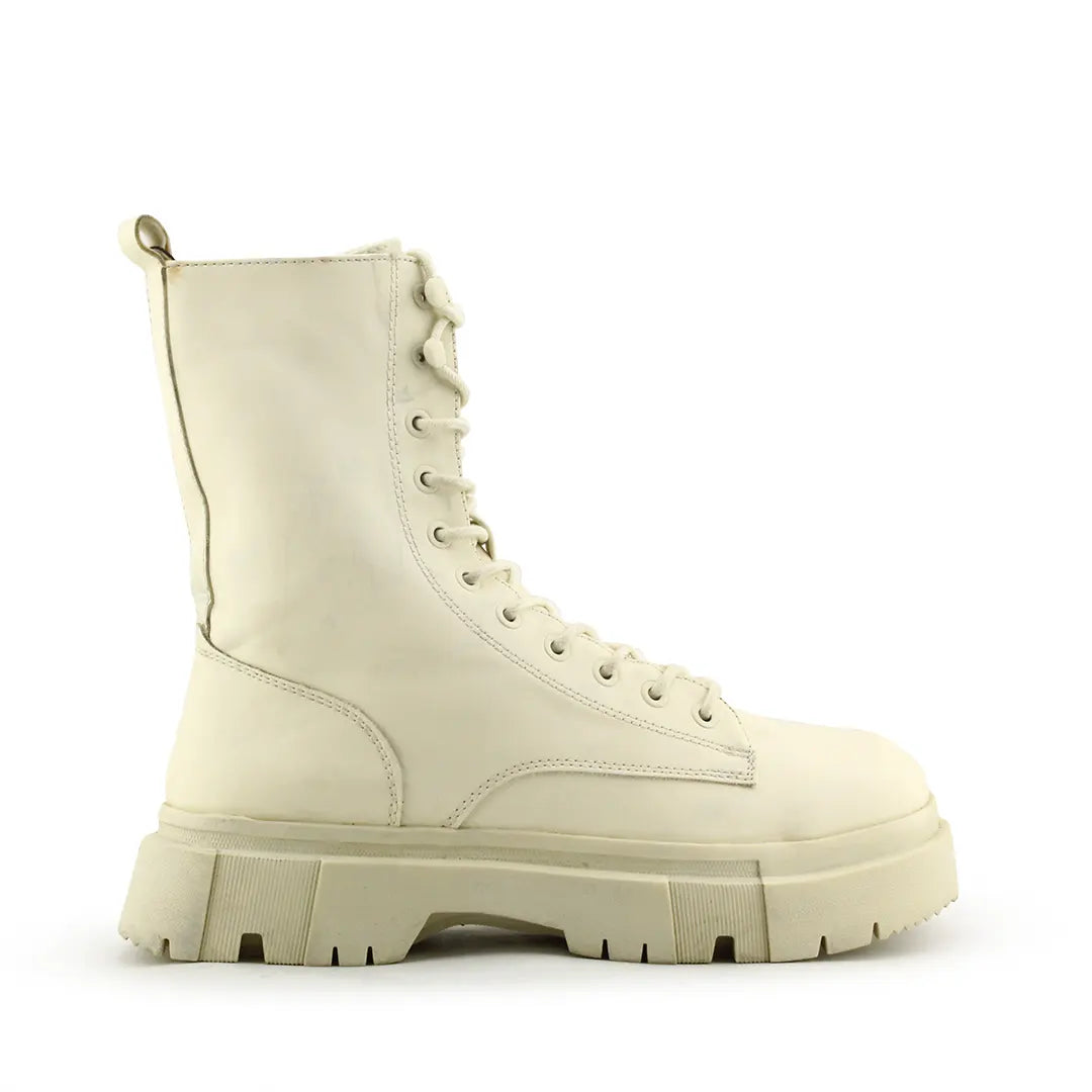 Bershka Zipper Lace Up Ankle Boot | 100% Authentic Leather