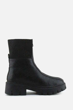 Jenny Fairy Zipper Stretchable Combat Ankle Boots | 100% Authentic Leather - sundaybazar