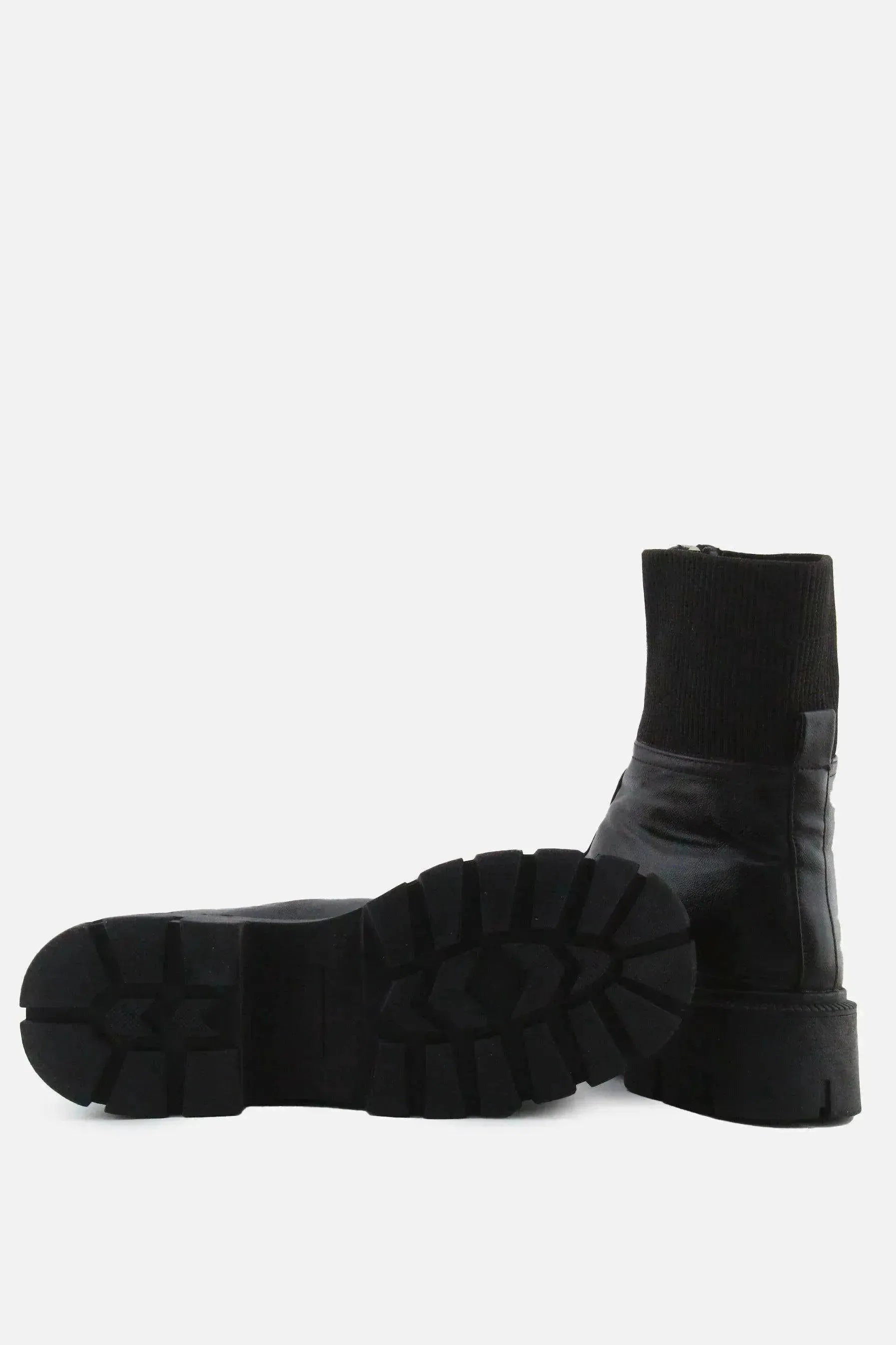 Jenny Fairy Zipper Stretchable Combat Ankle Boots | 100% Authentic Leather - sundaybazar