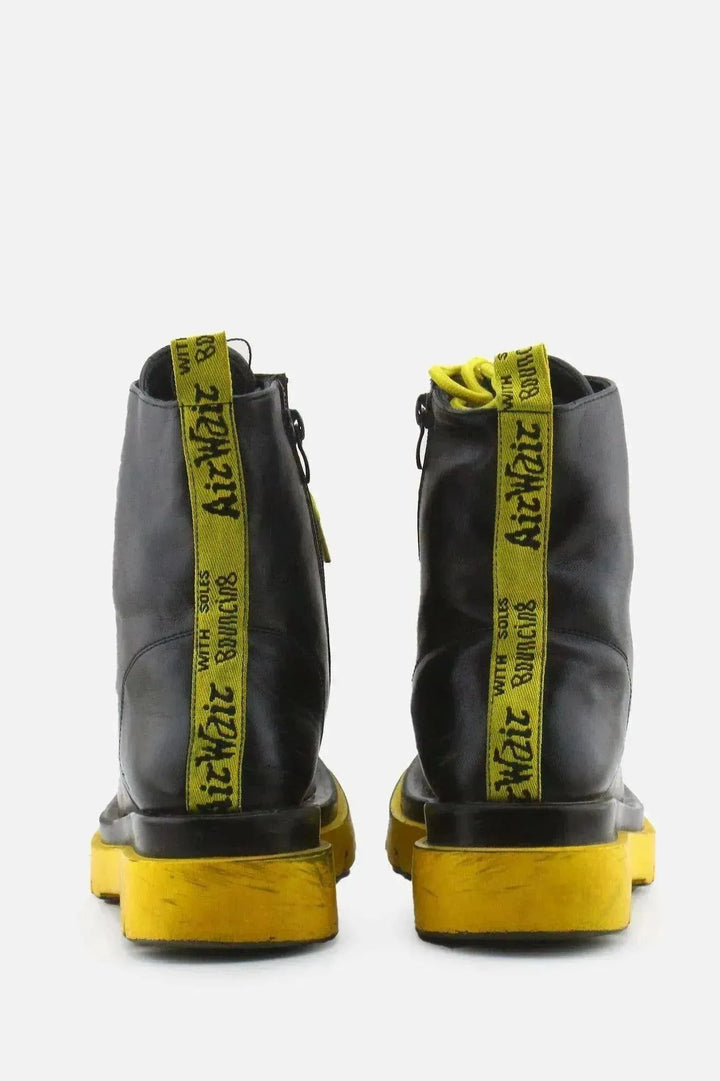 European Brand Zipper Laces Combat Ankle Boots | 100% Authentic Leather - sundaybazar