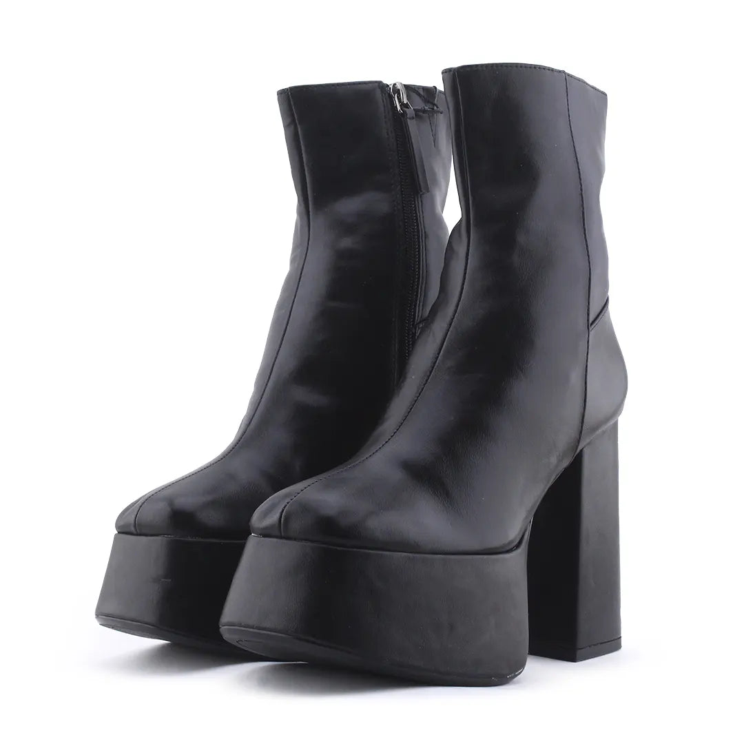 Bershka Zipper Ankle Boot | 100% Authentic Leather