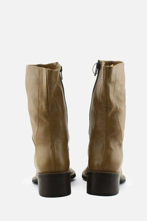 Vera Goma Zipper Block Ankle Boots | 100% Authentic Leather - sundaybazar