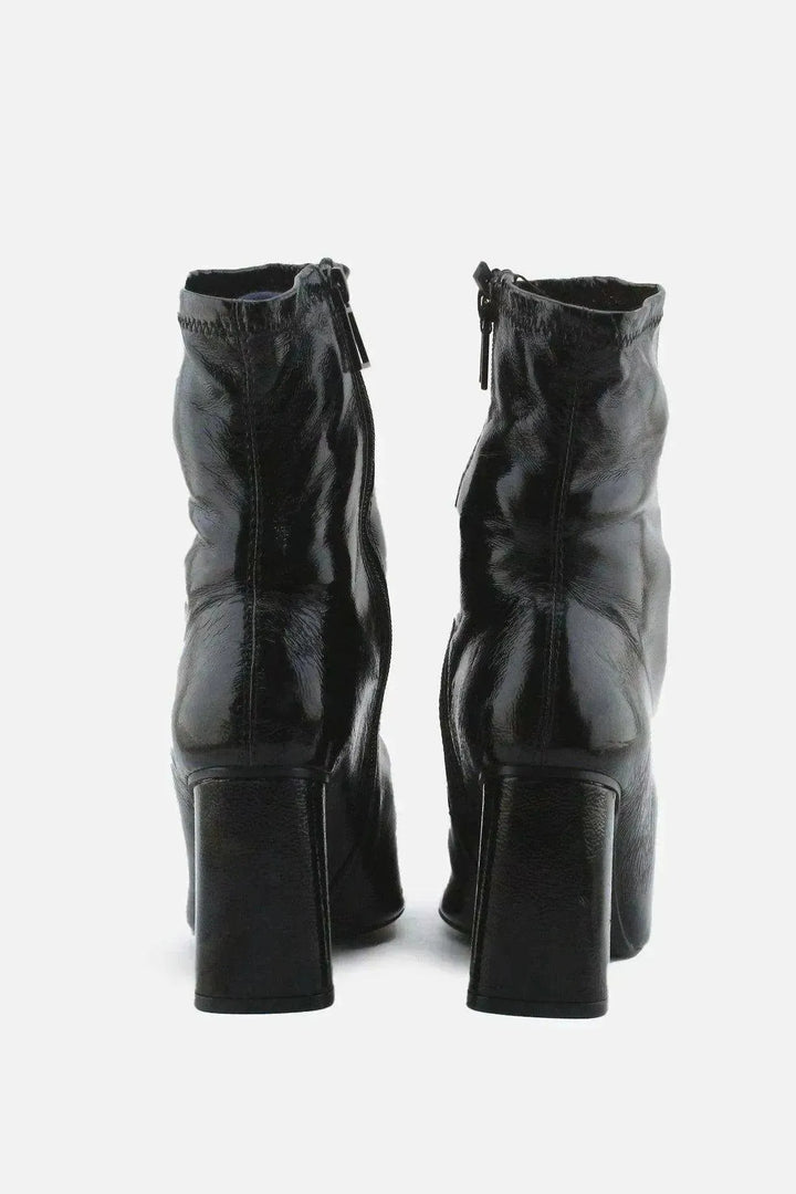 Stradivarius Zipper Block Ankle Boots | 100% Synthetic Leather - sundaybazar