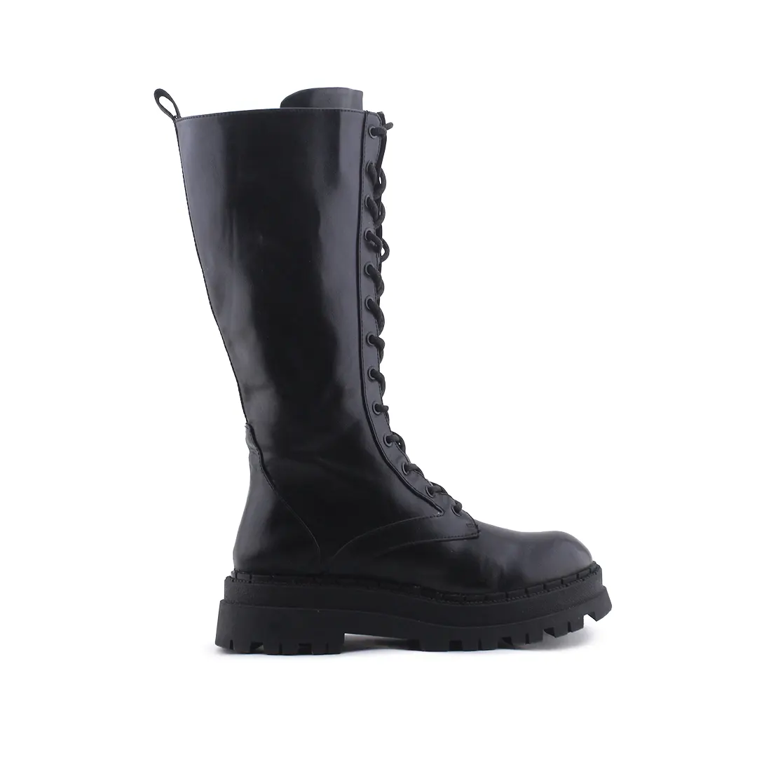 Zara Zipper Lace Up Knee High Boot | 100% Authentic Leather