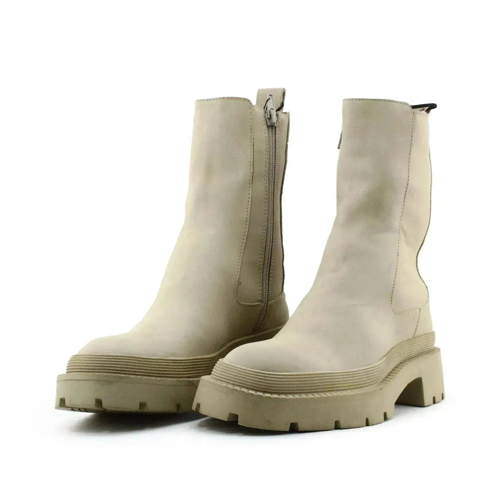 Zara Zipper Ankle Boots | 100% Authentic leather - sundaybazar