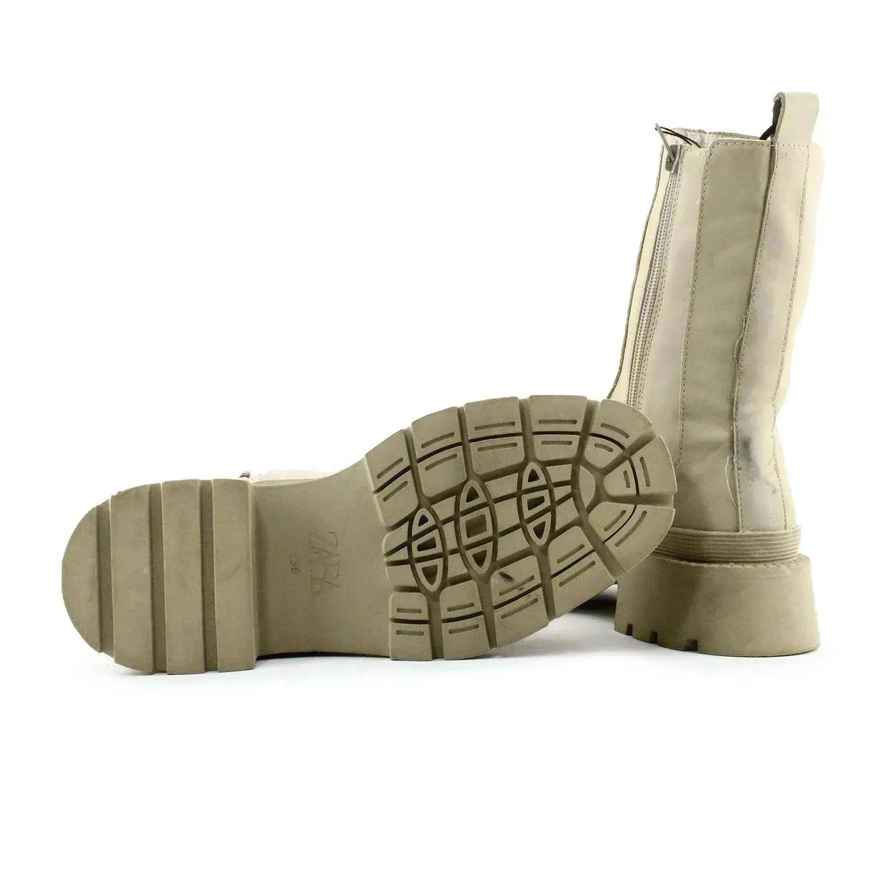 Zara Zipper Ankle Boots | 100% Authentic leather - sundaybazar