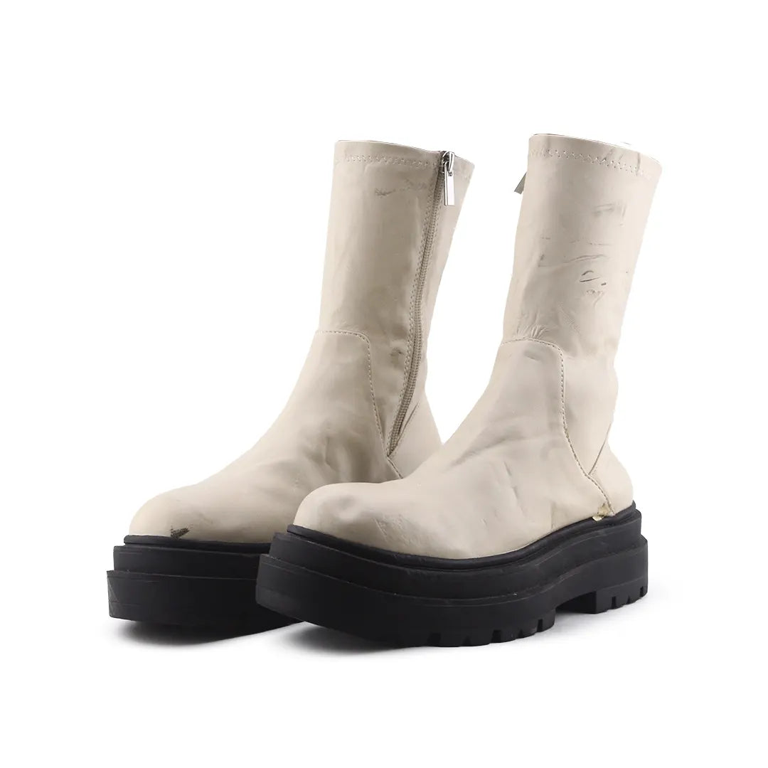 Pull & Bear Zipper Ankle Boot | 100% Authentic Leather