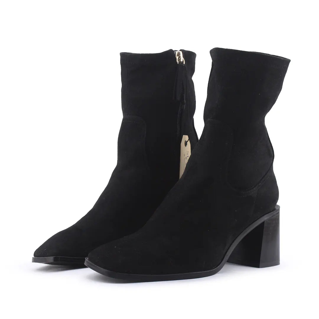 Zara Zipper Suede Ankle Boot