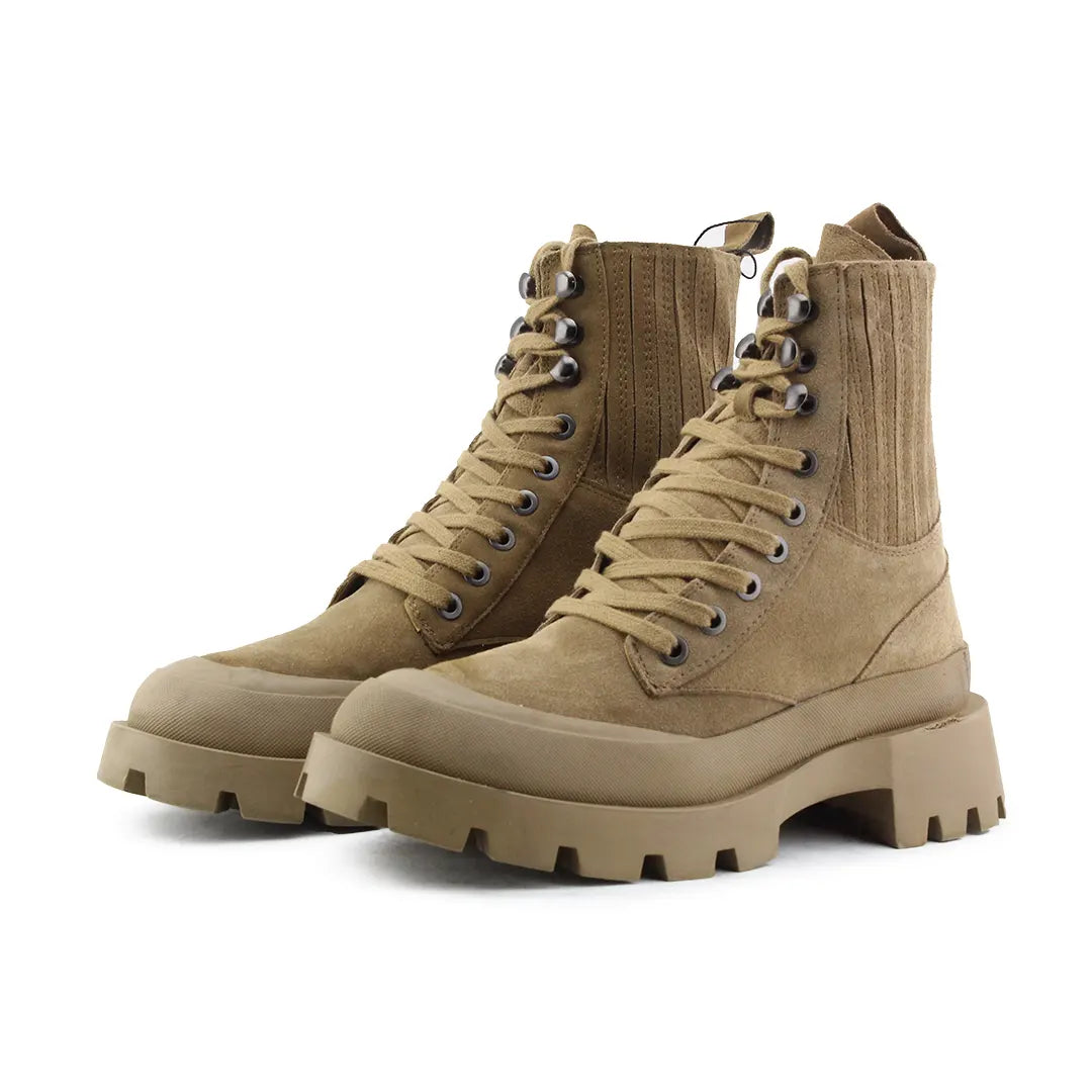 Zara Stretchable Lace Up Suede Ankle Boot