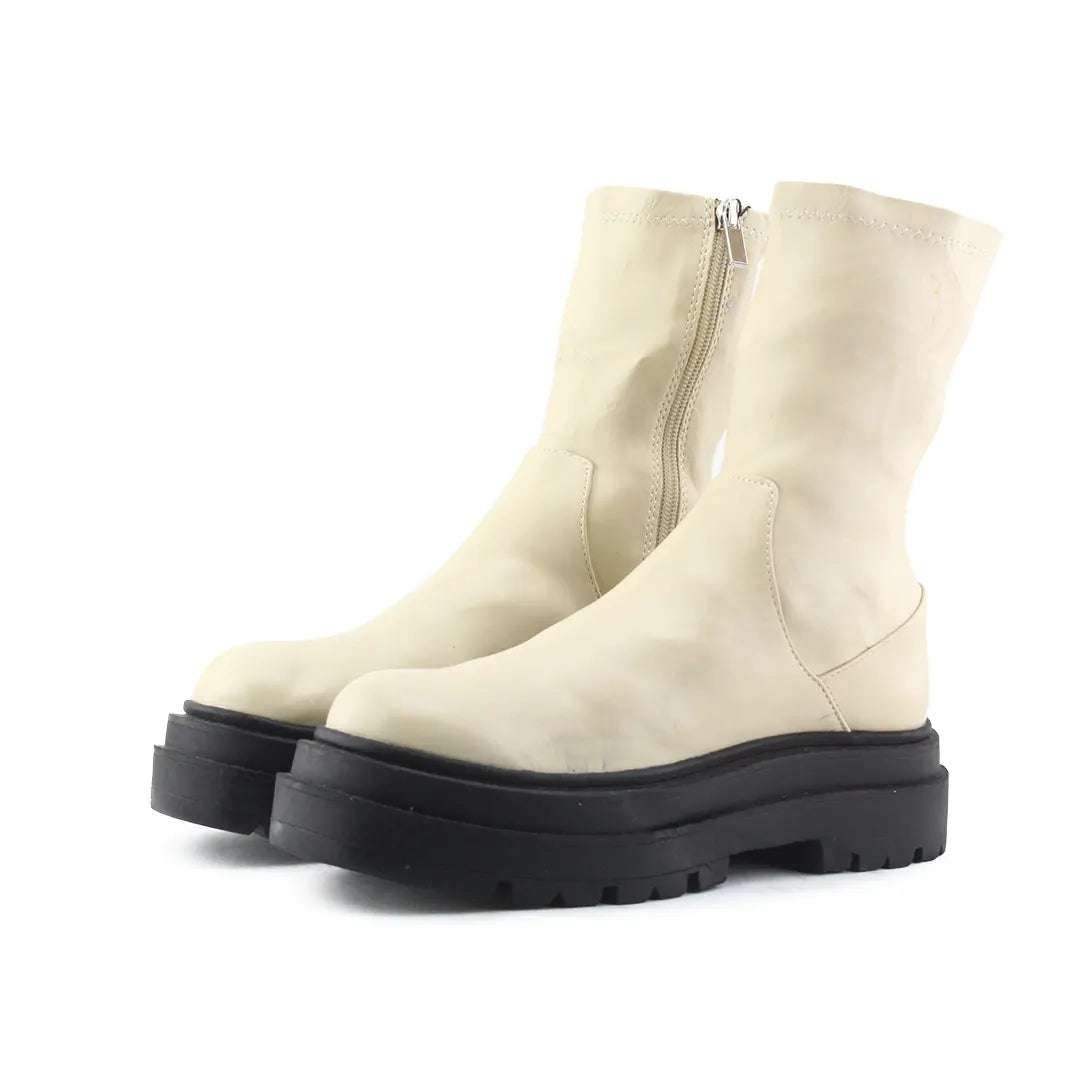 Pull & Bear Zipper Ankle Boot | 100% Authentic Leather